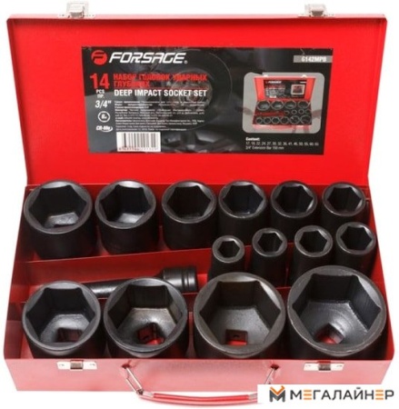 Набор торцевых головок FORSAGE F-6142MPB (15 предметов) купить в Минске с доставкой