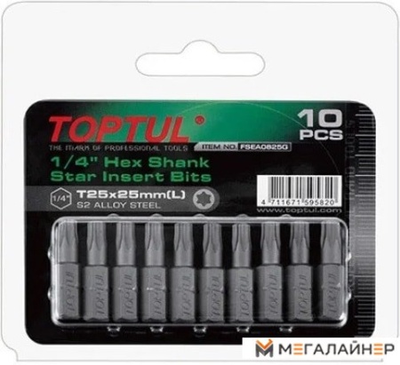 Набор бит Toptul FSEA0808G (10 предметов) купить в Минске с доставкой