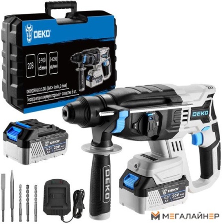 Перфоратор Deko DKCH20FU-Li SET (с 2-мя АКБ, кейс, оснастка) купить в Минске с доставкой