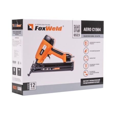 Пневматический гвоздезабивной пистолет – реечный нейлер FoxWeld AERO C1564