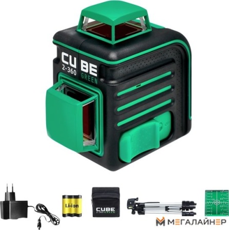 Купить Лазерный нивелир ADA Instruments Cube 2-360 Green Professional Edition А00534 в Минске с доставкой