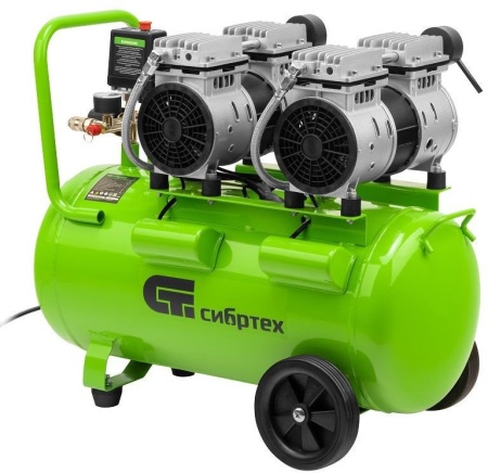 Компрессор безмаслянный малошумный Сибртех МБ 2000/50, 2000 Вт, 50л, 300 л/мин