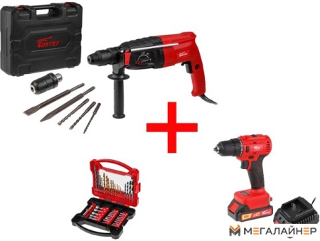 Wortex RH282901129A4 (перфоратор, шуруповерт, кейс, оснастка) купить в Минске с доставкой