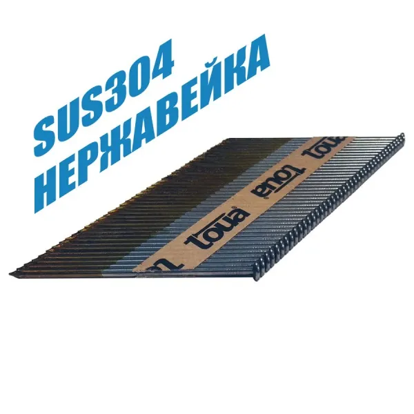 Реечные гвозди из нержавейки по дереву Toua D34 3,05х75 рифл. нерж. SUS304 (2000шт.)