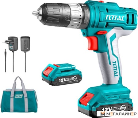 Ударная дрель-шуруповерт Total TIDLI1222 (с 2-мя АКБ, сумка) купить в Минске с доставкой
