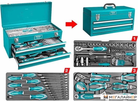 Универсальный набор инструментов Total THPTCS70971 (97 предметов) купить в Минске с доставкой