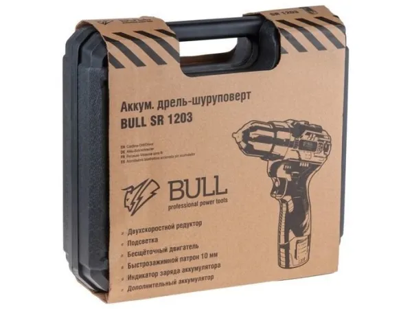 Дрель-шуруповерт Bull SR 1203 (с 2-мя АКБ, кейс) купить в Минске с доставкой