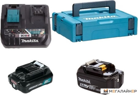 Аккумулятор с зарядным устройством Makita BL1021B + BL1850B + DC10SB (12В/2 Ah + 18В/5 Ah + 12В) купить в Минске с доставкой