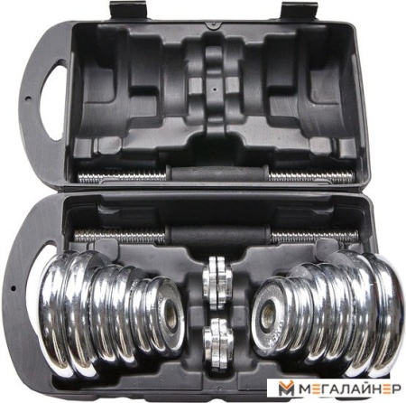 Гантели Atlas Sport Хромированные в чемодане 2x10 кг