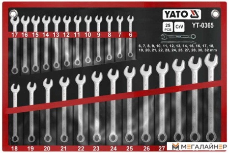Набор ключей Yato YT-0365 25 предметов купить в Минске с доставкой