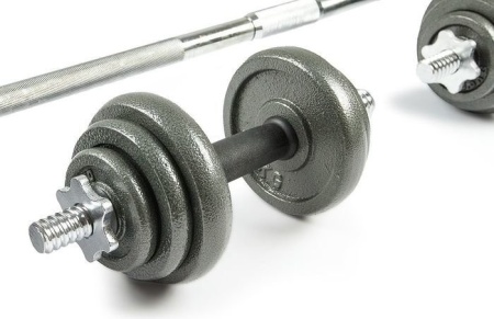 Гантели с грифом для штанги Ametist окрашенные 50 кг