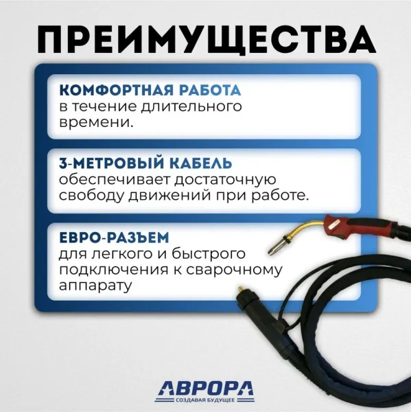 Сварочная горелка Aurora MIG 240 Water Cool 300A - 3м
