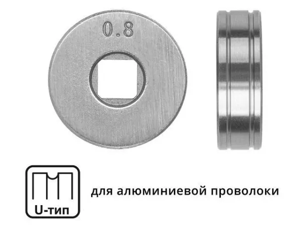 Ролик подающий ф 25/7 мм, шир. 7,5 мм, проволока ф 0,8-1,0 мм (U-тип) (для мягкой проволоки: алюминий) (SOLARIS) WA-2433