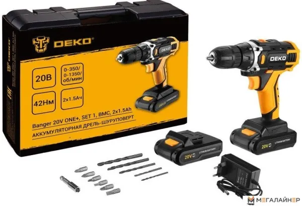 Дрель-шуруповерт Deko Banger 20V ONE+ 083-1110 (с 2-мя АКБ, кейс) купить в Минске с доставкой