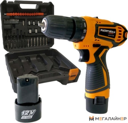 Дрель-шуруповерт Partisan AD-12.14BPSN (с 2-мя АКБ, кейс, оснастка) купить в Минске с доставкой