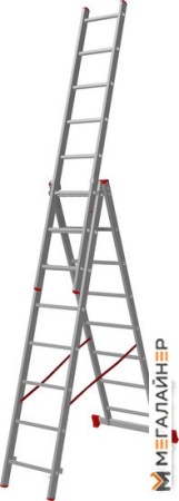 Лестница-стремянка Новая высота алюминиевая трёхсекционная 3x8 (1230308) купить в Минске с доставкой