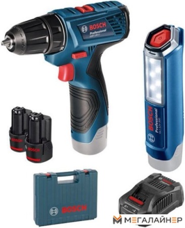 Дрель-шуруповерт Bosch GSR 120-LI Plus GLI 12V-300 Professional (с 2-мя АКБ) купить в Минске с доставкой