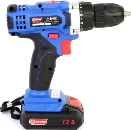Дрель-шуруповерт ДИОЛД ДЭА-12ЛИ-07 10022146 (с 2-мя АКБ, кейс) купить в Минске с доставкой