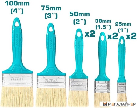 Кисть малярная Total THT8450801 (8 шт) купить в Минске с доставкой
