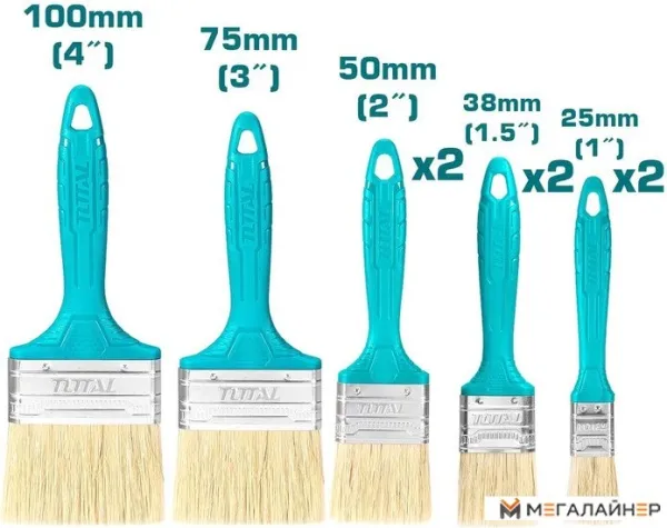 Кисть малярная Total THT8450801 (8 шт) купить в Минске с доставкой