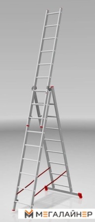 Лестница-стремянка Новая высота NV 223 алюминиевая трёхсекционная 3x9 ступеней купить в Минске с доставкой