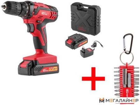 Дрель-шуруповерт Wortex BD 2020-1 DLi BD20201DLi1707А5 (с 2-мя АКБ, кейс) купить в Минске с доставкой