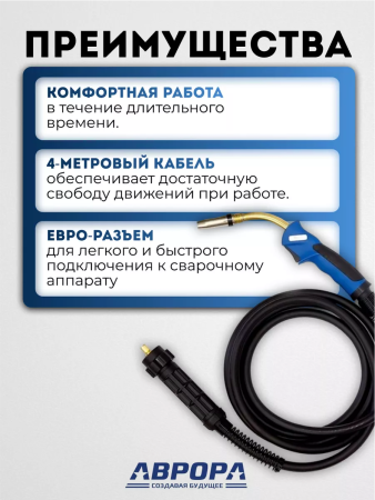 Горелка Aurora MIG 24 AIR COOL 250A (4м)