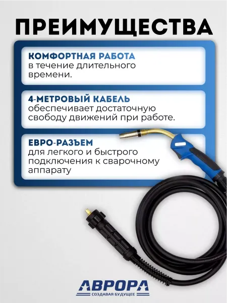 Горелка Aurora MIG 24 AIR COOL 250A (4м)