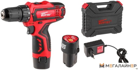 Дрель-шуруповерт Wortex BD 1215-1 Li BD12151Li10029 (с 2-мя АКБ, кейс) купить в Минске с доставкой