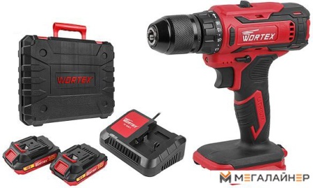 Дрель-шуруповерт Wortex BD 1820-1 Li 0329209 (с 2-мя АКБ, кейс) купить в Минске с доставкой