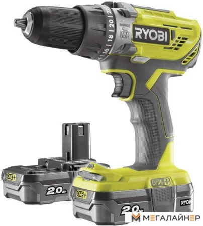 Ударная дрель-шуруповерт Ryobi R18PD3-215S 5133003339 (с 2-мя АКБ 1.5 Ah, сумка) купить в Минске с доставкой