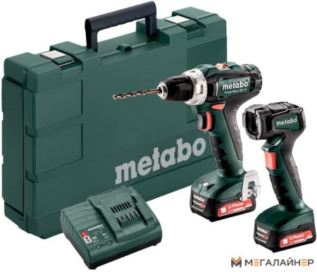 Дрель-шуруповерт Metabo PowerMaxx BS 12 601036900 (с 2-мя АКБ, кейс) купить в Минске с доставкой