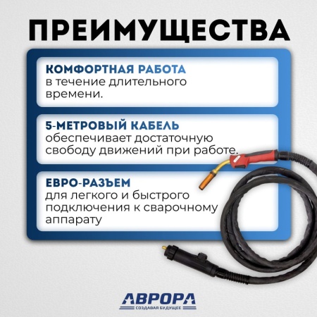 Горелка Aurora MIG 400 WATER COOL 400A (5м)