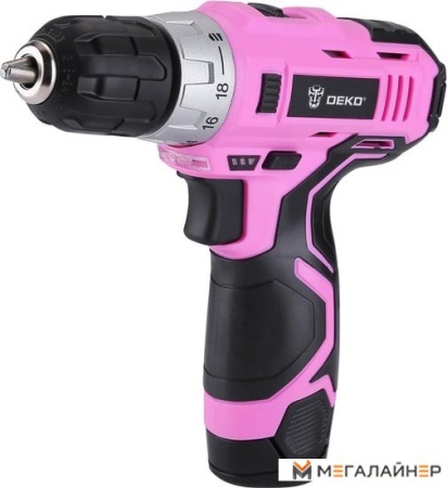Дрель-шуруповерт Deko GCD12DU3 PINK SET2 063-4171 (с 1-им АКБ, набор оснастки) купить в Минске с доставкой