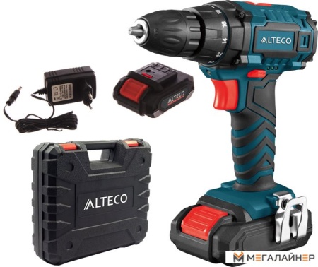 Дрель-шуруповерт Alteco CD 1610 Li X2 33504 (с 2-мя АКБ, кейс) купить в Минске с доставкой