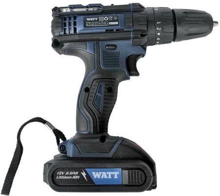 Ударная дрель-шуруповерт WATT WAS-18Li-3 1.018.Y29.23 (с 2-мя АКБ, кейс) купить в Минске с доставкой