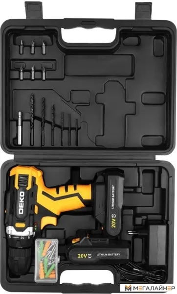 Дрель-шуруповерт Deko Banger 20V ONE + Set 63 083-1043 (с 2-мя АКБ, кейс) купить в Минске с доставкой
