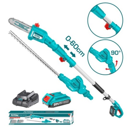 Кусторез + высоторез Total TPTS201681 (с 1-м АКБ) купить в Минске с доставкой