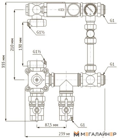 Запорная арматура Unipump Насосно-смесительный узел с термостат. стабилизацией MIX LOOP 81 купить в Минске с доставкой