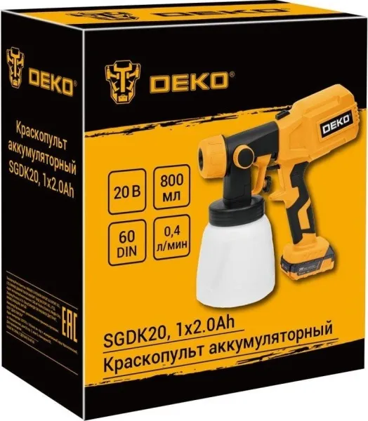 Краскораспылитель Deko SGDK20 086-1019 (с 1-им АКБ) купить в Минске с доставкой
