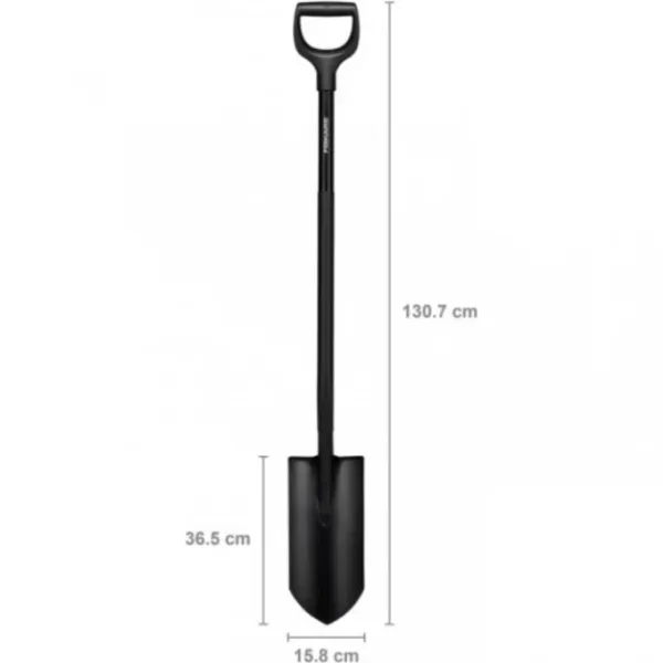 Лопата штыковая с закругленным лезвием Ergonomic Pro FISKARS (черная) 1066709 купить в Минске с доставкой