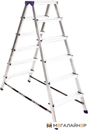 Лестница-стремянка Алюмет алюминиевая двухсторонняя A7206 купить в Минске с доставкой