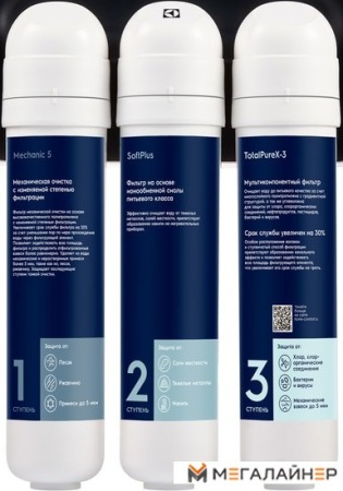 Комплект картриджей Electrolux Kit iS TotalPure X-3 Softening купить в Минске с доставкой