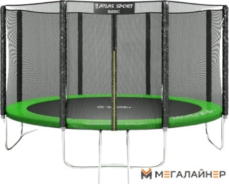 Батут Atlas Sport 435 см - 14ft Basic (с лестницей, зеленый)