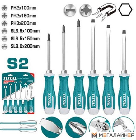 Набор отверток Total THGSS2606 (6 предметов) купить в Минске с доставкой
