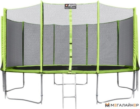Батут Alpin 4.65 м с защитной сеткой и лестницей