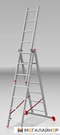 Лестница-стремянка Новая высота NV 223 алюминиевая трёхсекционная 3x7 ступеней купить в Минске с доставкой