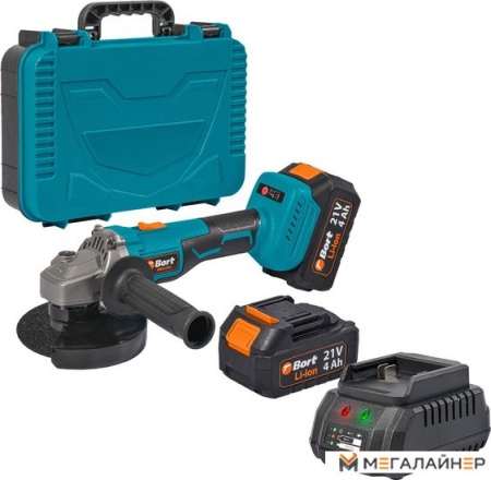 Угловая шлифмашина Bort BWS-21LI (с 2-мя АКБ, кейс) купить в Минске с доставкой