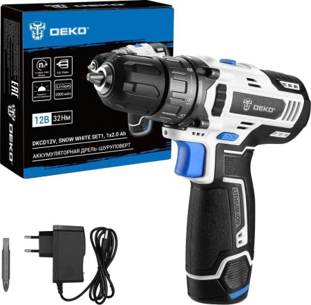 Дрель-шуруповерт Deko DKCD12V Snow White Set1 083-1106 (с 1-им АКБ) купить в Минске с доставкой