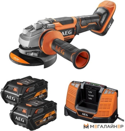 Угловая шлифмашина AEG Powertools BEWS 18-125BLPX-602C 4935464422 (с 2-мя АКБ, кейс) купить в Минске с доставкой